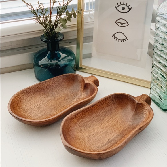 Set of 2 Vintage Monkey Pod Wooden Bowls - Picture 4 of 9